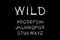 Wild hand drawn vector type lettering font black white native style