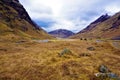 Wild highland view near Loch Achtriochtan, Glencoe Royalty Free Stock Photo