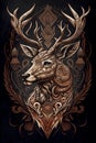 Wild horned deer animal totem spirit of wood forest