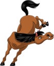 Wild Horse Cartoon Mascot Character Jumping