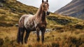 Wild Horse On Scottish Countryside: Indigenous Culture Wallpaper