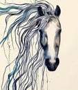 Wild horse - watercolor painting artwork Royalty Free Stock Photo