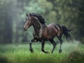 Wild horses galloping across the steppe Royalty Free Stock Photo