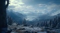 Unreal Engine 5 Winter Wonderland: Stunning Snowy Mountain Scenery