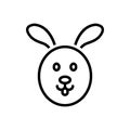 Black line icon for Wild, wooded and rabbit