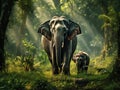 Wild Indian elephants Royalty Free Stock Photo