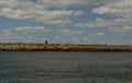 Wild Island with many species of wild birds, nesting puffins and auks. Shelters for bird watching. Atlantic Ocean. USA. Royalty Free Stock Photo