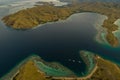 Wild islands of Indonesia.Flores tropical paradise. Labuan Bajo. drone aerial