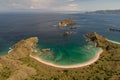 Wild islands of Indonesia.Flores tropical paradise. Labuan Bajo. drone aerial