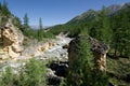 Wild landscape.Stream of mountain river.Siberia,ta