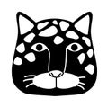 Wild leopard feline head silhouette animal icon Royalty Free Stock Photo