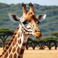 Wild life photography of Giraffe in woods, 3d rendered generative ai