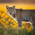 wild life photography of leopard created by generative ai