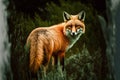 A wild life scene of red fox, digital illustration painting, animals, wildlife Royalty Free Stock Photo