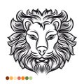 Wild lion coloring page Royalty Free Stock Photo