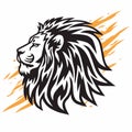 Wild Lion Head Logo Vector Icon Design with Claw Scratch Background