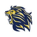 Wild Lion Head Mascot Roaring Vector Logo Royalty Free Stock Photo