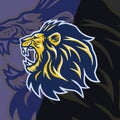 Wild Lion Roaring Head Esport Sports Mascot Logo Design Template Royalty Free Stock Photo