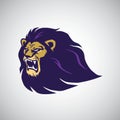 Wild Lion Roaring Head Mascot Vector Illustration Logo Design Template Royalty Free Stock Photo