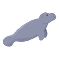 Wild mammal icon cartoon vector. Sea dugong
