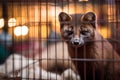 Wild marten in cage.