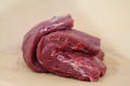 Healthy wild meat, boneless roe deer roast piece