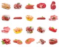 Wild meat collage, isolated Royalty Free Stock Photo