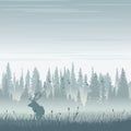 Wild moose in mountains