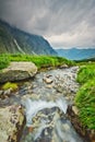 Wild mountain creek in Hlinska dolina valley in High Tatras