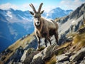 Wild mountain goat in