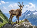 Wild mountain goat in