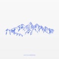 Wild mountain landscape illustration design