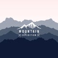 Wild mountain landscape illustration design