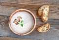 Wild mushroom cream soup Royalty Free Stock Photo