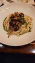 Wild mushroom risotto on a plate Royalty Free Stock Photo