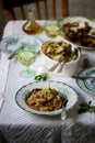 Wild mushroom risotto..style rustic Royalty Free Stock Photo