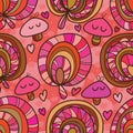 Wild mushroom seamless pattern