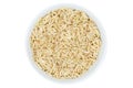 Wild natural rice grains grain raw from above bowl isolated on w Royalty Free Stock Photo