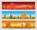 Wild nature desert mexican landscape banners