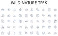 Wild nature trek line icons collection. Mobile, Lightweight, Touchscreen, Productive, Gamification, Portable, User