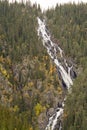 Wild norwegian waterfall in Rjukan, during the picturesque autumn colors