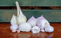 Wild onions garlic table