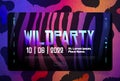 Wild party landing page, night club invitation Royalty Free Stock Photo