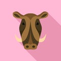 Wild pig icon, flat style Royalty Free Stock Photo