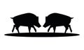 Wild pigs animals nature silhouettes