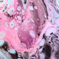 Wild Pink Blue Black Acrylic Pour Painting