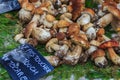 Wild porcini at the farmers market in Nice France