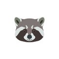 Wild raccoon head. Animal mascot.