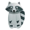 Wild raccoon icon, cartoon style