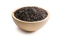 Wild rice in wooden bowl Royalty Free Stock Photo